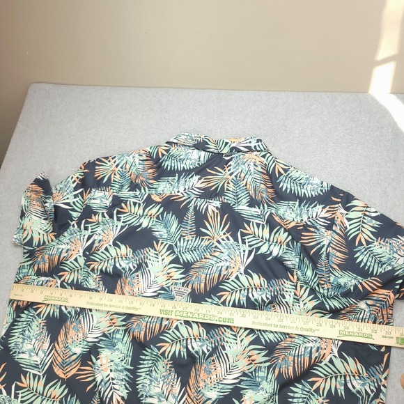 Columbia PFG Shirt Mens 5X Blue Tropical Palm Print Short Sleeve Fishing - Picture 9 of 12